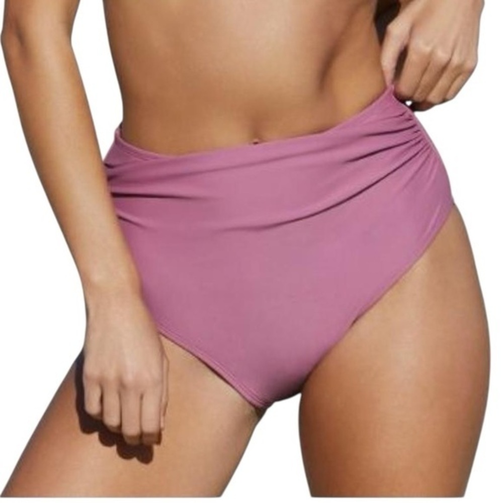 NWOT High-Waisted Pink Bikini Bottom Sz M